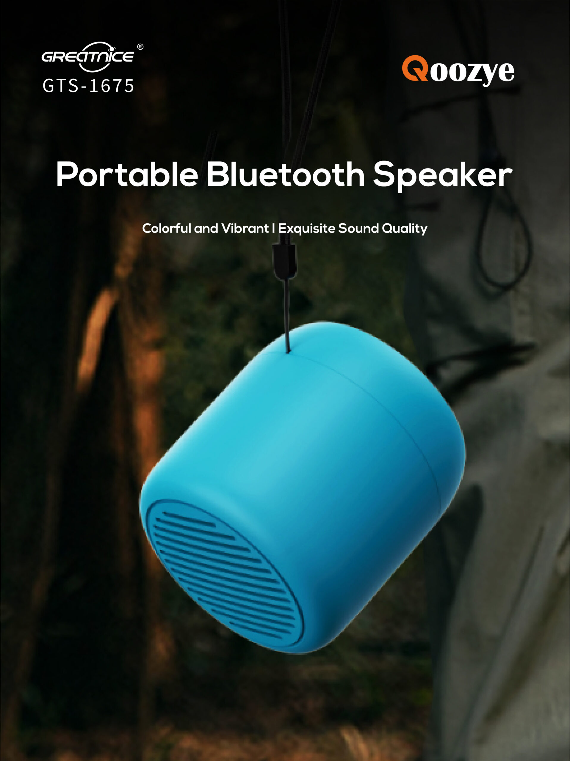 GTS-1675 Portable Mini Speaker Bt Wireless Outdoor Portable Speaker 2 Inch With Hanging Rope